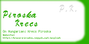 piroska krecs business card